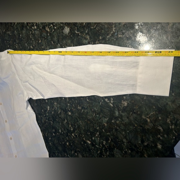 COPY - Bright white linen Canali like NEW button down. Perfect for resort wear! - Picture 4 of 5